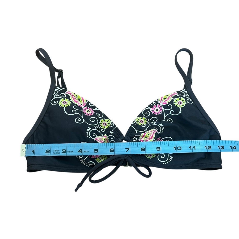Athleta Grey Paisley Floral Off Shore Padded Bikini Top Swimwear Womens Sz XS - Picture 8 of 10